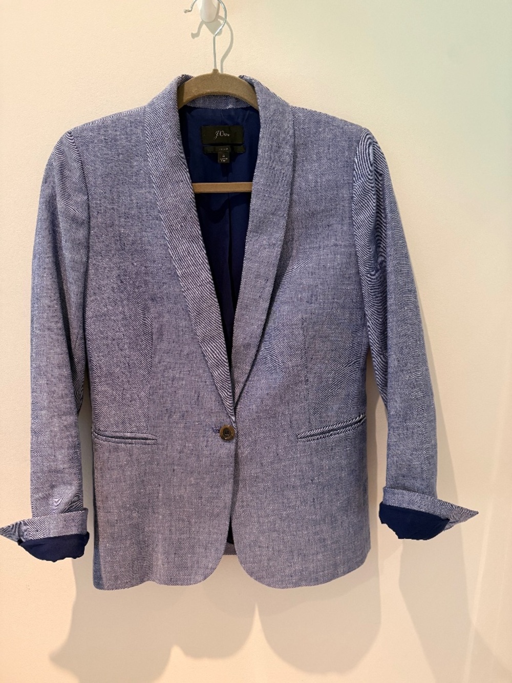 Jcrew navy linen blazer